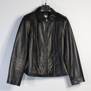 SONOMA Leather Jacket Black Size Medium Women's | Lambskin | Motorcycle | Biker